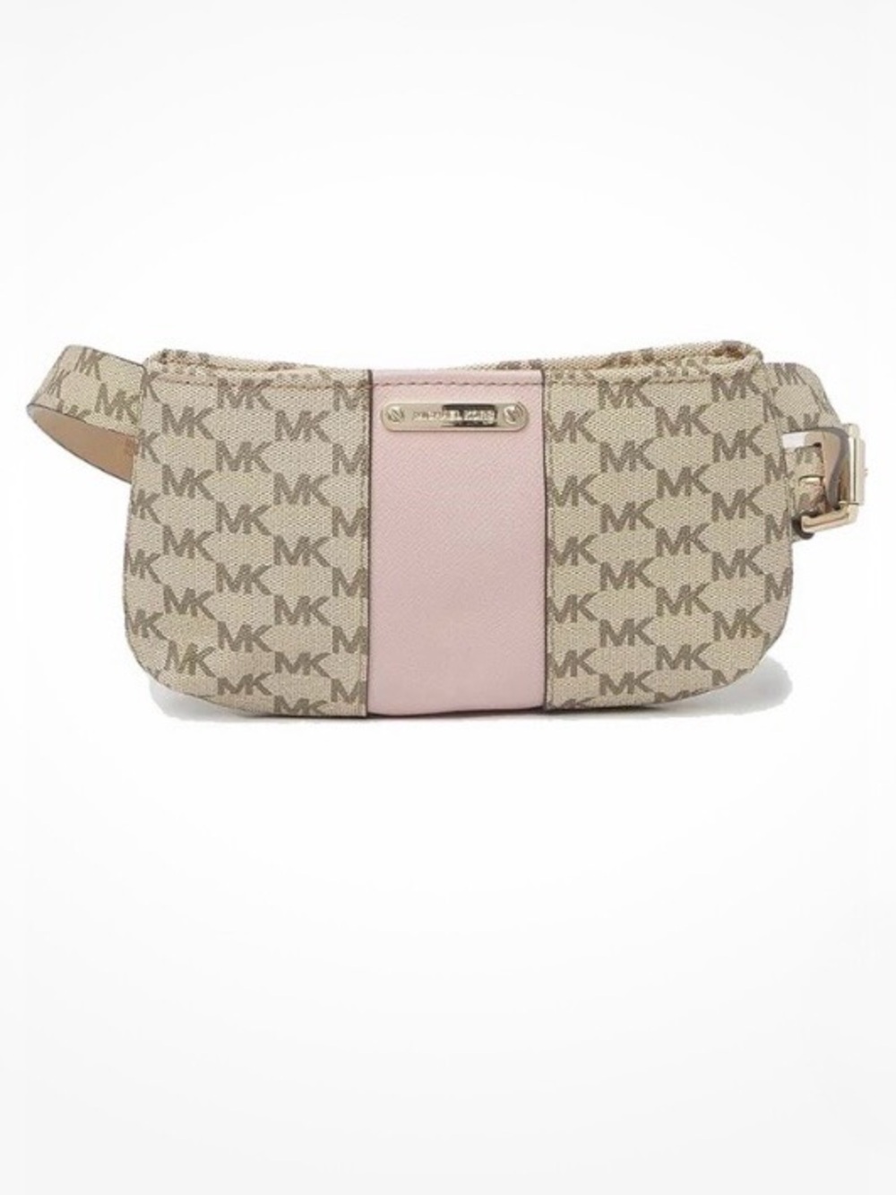 Michael Kors Pink Center
Stripe logo-print canvas Belt
Bag.